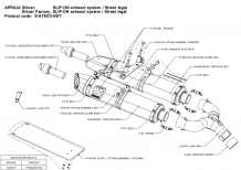 Akrapovic Slip-on Line Titanium Einddemper Set met E-keur Aprilia Shiver 750 2010 2016