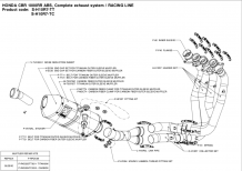 Akrapovic Racing Line Carbon Compleet Systeem zonder E-keur Honda CBR 1000 RR  2012 2016