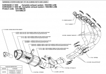 Akrapovic Racing Line Carbon Compleet Systeem zonder E-keur Kawasaki Z1000 / SX 2010 2013