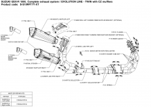 Akrapovic Evolution Line Titanium Compleet Systeem zonder E-keur Suzuki GSX-R 1000 2009 2011