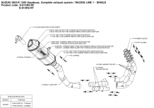 Akrapovic Racing Line Carbon Compleet Systeem zonder E-keur Suzuki Hayabusa 2008-2017