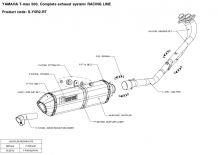 Akrapovic Racing Line Titanium Compleet Systeem zonder E-keur Yamaha TMAX 2008 2016