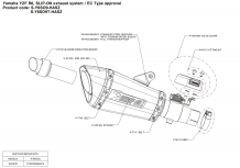 Akrapovic Slip-on Line Titanium Short met E-keur Yamaha YZF-R6 2010-2016