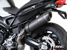 SC Project Oval Carbon einddemper met E-keur incl. Carbon Heatshield BMW F800R 2009 > 2016