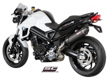 SC Project Oval Carbon einddemper met E-keur incl. Carbon Heatshield BMW F800R 2009 > 2016