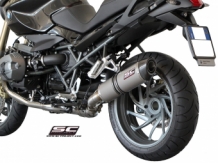 SC Project Oval Titanium Einddemper met E-keur BMW R1200R 2011 2014