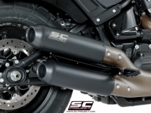 SC Project GP-EVO RVS Black Eindemper Set met Euro4 Keuring Harley Davidson Softail Fatbob 114 2018 2019