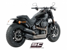 SC Project GP-EVO RVS Black Eindemper Set met Euro4 Keuring Harley Davidson Softail Fatbob 114 2018 2019