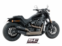 SC Project GP-EVO RVS Black Eindemper Set met Euro4 Keuring Harley Davidson Softail Fatbob 114 2018 2019