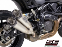 SC Project Twin S1 Dubbele Titanium Einddemper zonder E-keur Indian FTR1200 2019 > 2020