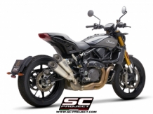 SC Project Twin S1 Dubbele Titanium Einddemper zonder E-keur Indian FTR1200 2019 > 2020