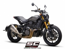 SC Project Twin S1 Dubbele Titanium Einddemper zonder E-keur Indian FTR1200 2019 > 2020