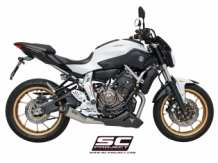 SC Project Conical RVS Matt-Grey Compleet 2-1 Uitlaatsysteem met E-keur Yamaha MT07 2013 2016