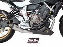 SC Project Conical RVS Matt-Grey Compleet 2-1 Uitlaatsysteem met E-keur Yamaha MT07 2013 2016