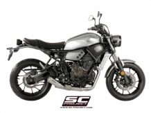 SC Project Conic 70's RVS Compleet 2-1 Uitlaatsysteem met Euro4 Keuring Yamaha XSR700 2017 2020