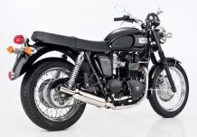 Shark Retro Classic RVS Compleet 2-1 Systeem met E-keur Triumph Bonneville T100 2008 2015