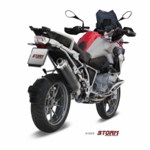 Storm by Mivv Oval RVS Black Einddemper met E-keur BMW R1200GS 2013 2018