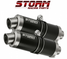 Storm by Mivv GP RVS Black Slip-on Einddemper Set met E-keur APRILIA RSV 1000 2004 > 2008