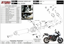 Storm by Mivv Oval RVS Black 2in1 Compleet Uitlaatsysteem met E-keur Kawasaki Versys 650 2015 2020