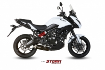 Storm by Mivv Oval RVS Black 2in1 Compleet Uitlaatsysteem met E-keur Kawasaki Versys 650 2015 2020