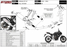 Storm by Mivv GP RVS Black Compleet 2in1 Uitlaatsysteem met E-keur Yamaha MT-07 2014 > 2020