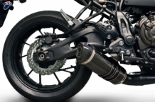 Termignoni Relevance Total Black Edition Compleet Uitlaatsysteem met Carbon Einddemper met E-keur Yamaha MT07 2014 2020