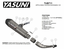 Yasuni Evo Black Slip-on Einddemper met E-keur Suzuki Burgman 125 2010 > 2021