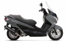 Yasuni Evo Black Slip-on Einddemper met E-keur Suzuki Burgman 125 2010 > 2021